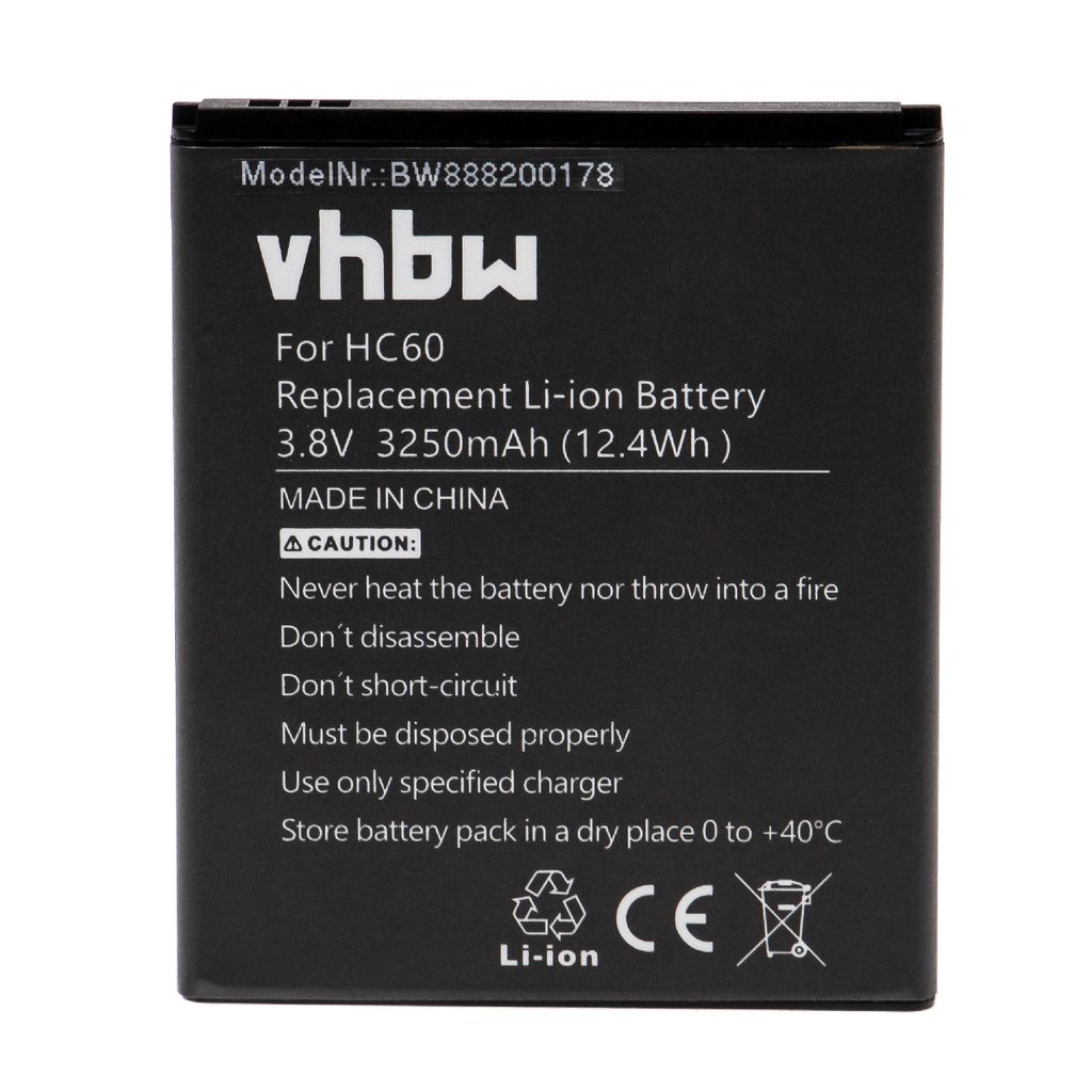 vhbw Akku Ersatz für Motorola HC60 für Handy Smartphone Telefon (3250mAh, 3,8V, Li-Polymer)