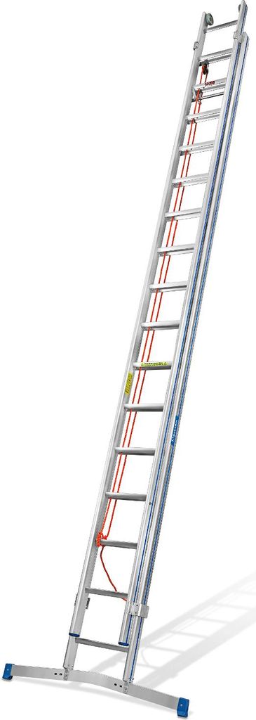 Mauderer Bavaria Seilzugleiter 960 mit gebogener Traverse 2x14 Dreikantsprossen