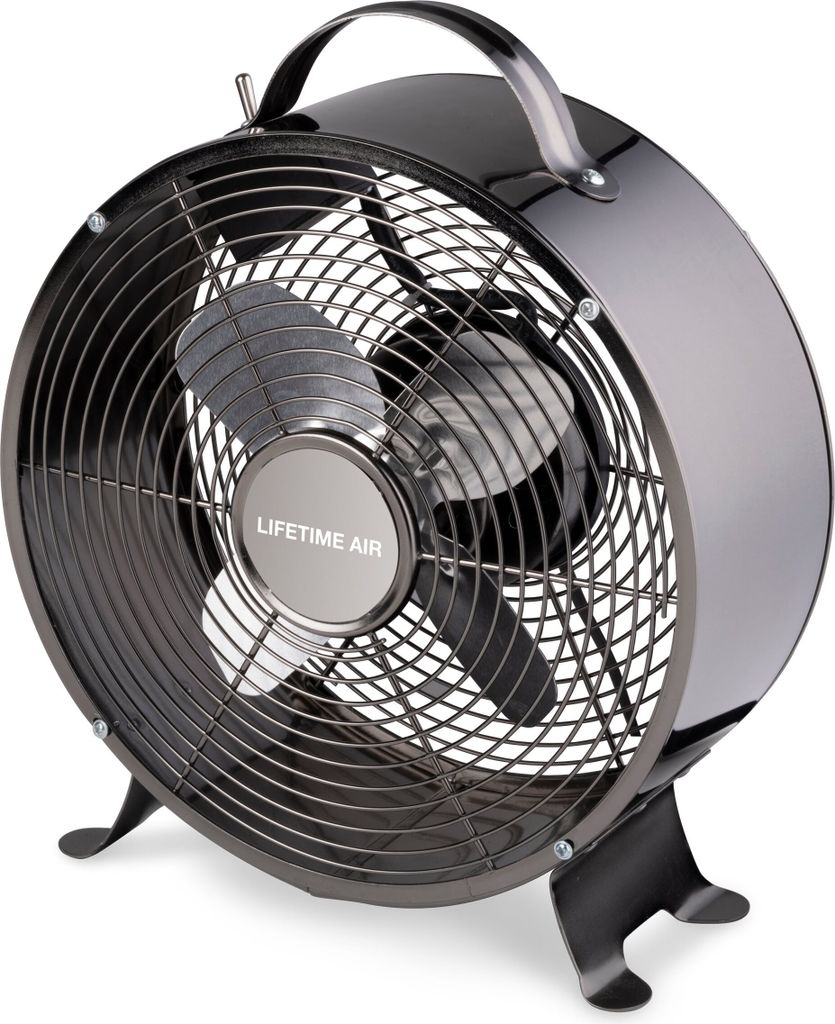 Lifetime Air Tischventilator Ø20 CM - Tragbar - Ventilator 2 Ständer - Schwarz