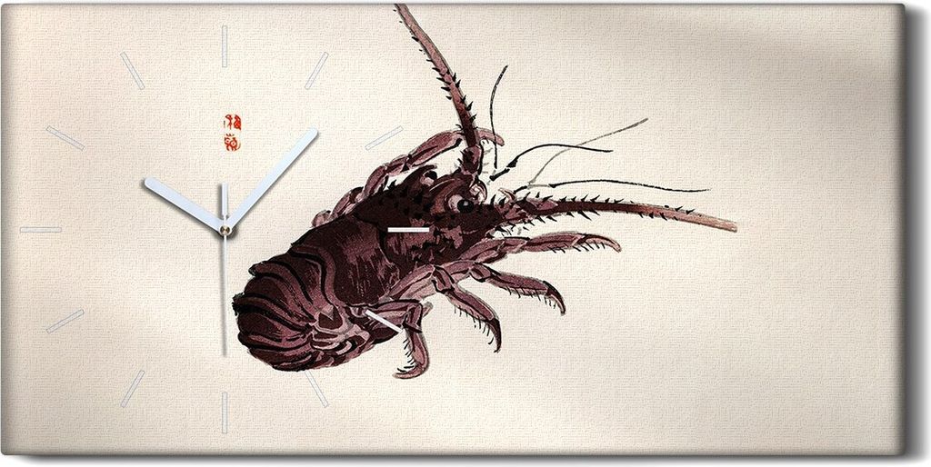 Dekor Leinwand Uhr Wandbilder Geräuschlos 60x30 Malerei Asiatische Tier Kunst - weiße Hände