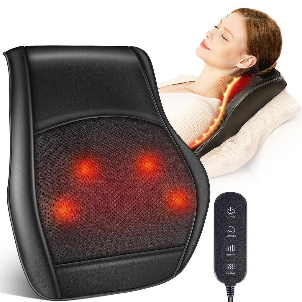 Nackenmassagegerät,Rückenmassagegerät,TENS Puls, 15 Stufen Intensität, 3 Wärme Modi,Timer,tragbar Massagegerät, wiederaufladbar