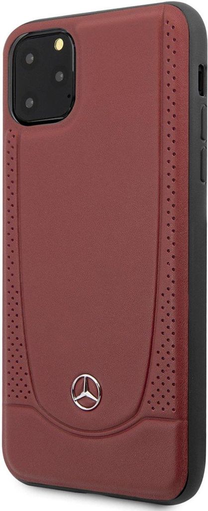 Mercedes-Benz Rückseite – iPhone 11 Pro Max – Rot – Echtes Leder – Perforiert