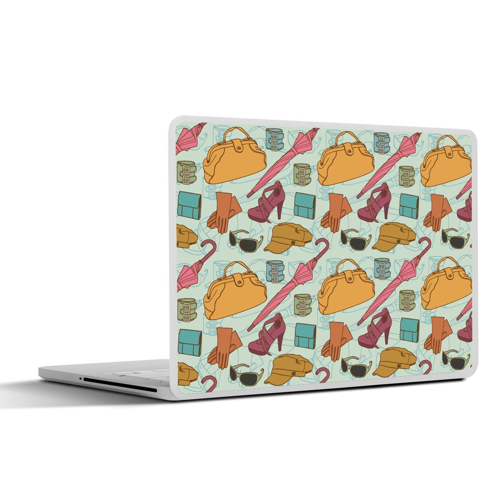MuchoWow Laptop Aufkleber Sticker Cover Kleidung - Regenschirm - Jahreszeiten - Design 36.5x27.5 cm - Laptop-Sticker