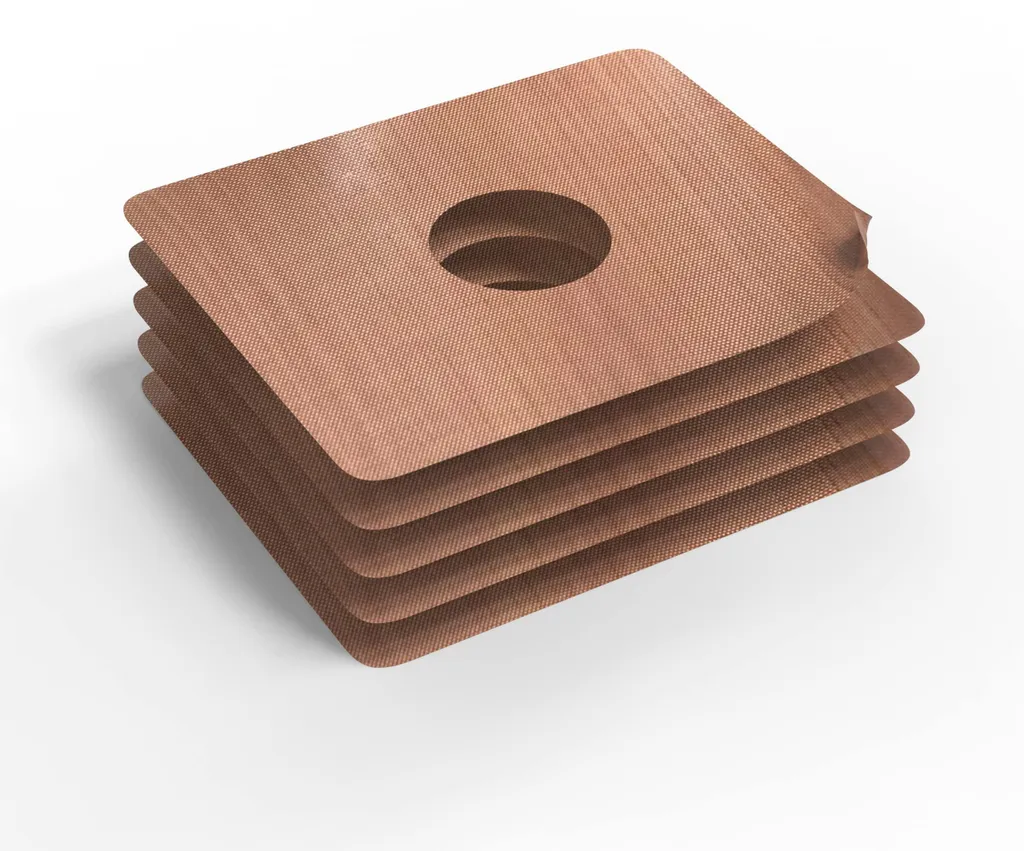 Chiffons antiadhésifs Téflon 28x23,5cm - Lot de 5 avec trou central