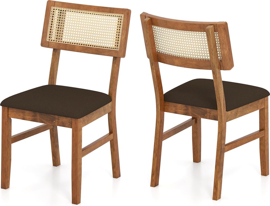 COSTWAY Chaises de salle à manger en rotin, lot de 2, Image du produit 