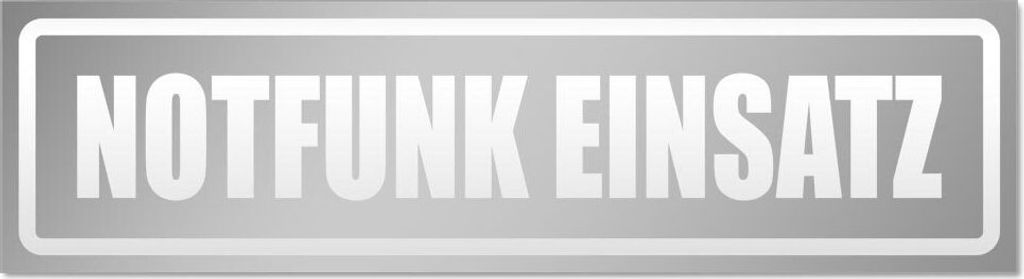 Kiwistar Notfunk Einsatz invertiert Magnetschild Schild magnetisch - 30cm Silber - Magnetfolie für Auto PKW Kfz