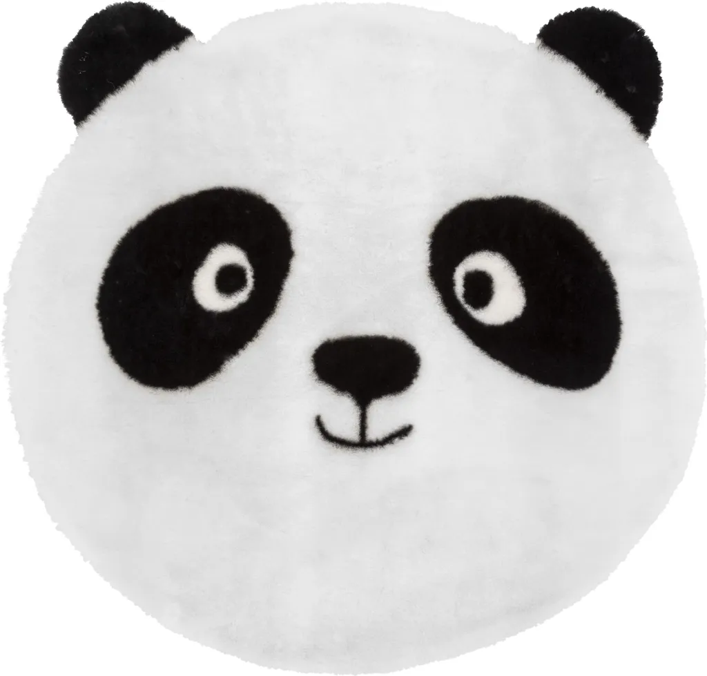 Tapis Enfant Panda Andy Atmosphera Créateur d'Intérieur Noir et Blanc d100