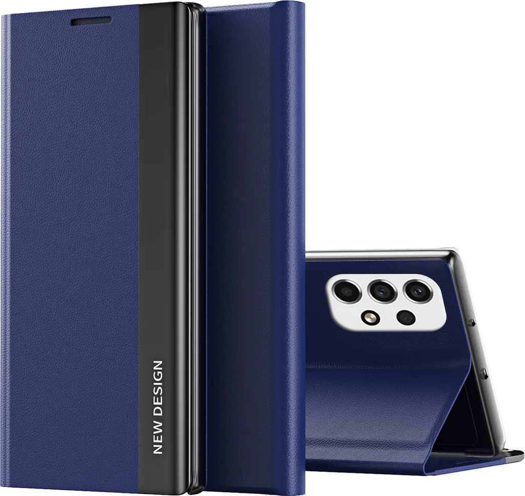 Custodia Galaxy A52S 5G, Custodia magnetica in Finto cuoio con funzione stand per Samsung Galaxy A52S 5G blu navy