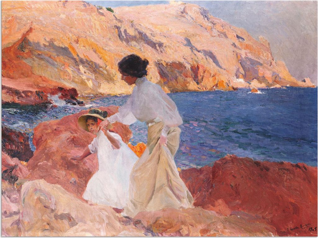 ARTland Wandbild Alu für Innen & Outdoor Clotilde und Elena beim Klettern Größe: 60x45 cm