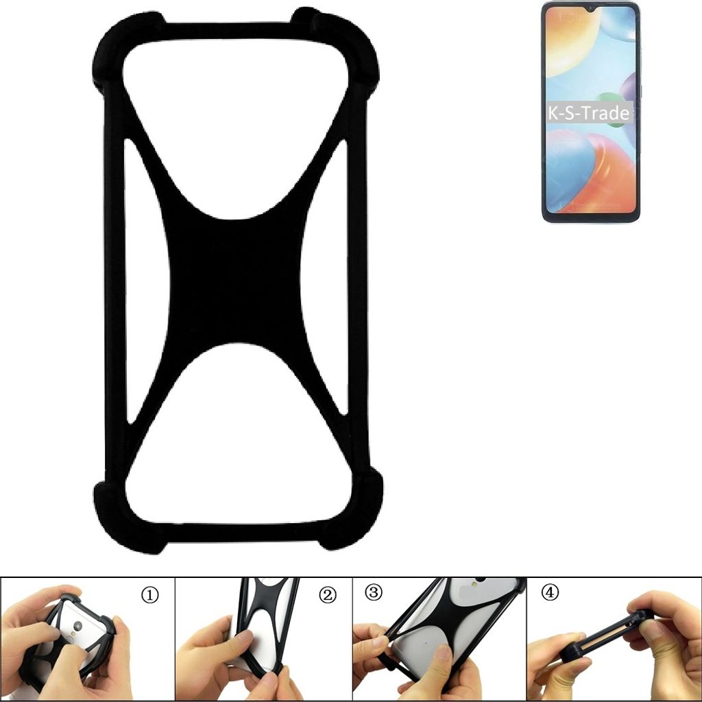 K-S-Trade Handy-Hülle Schutz-Hülle kompatibel mit Xiaomi Redmi 10C Silikon Bumper TPU Softcase Smartphone Stoßschutz, schwarz