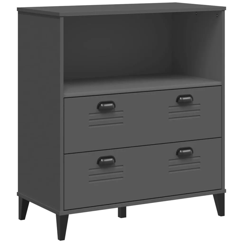SYFAX™ Libreria VIKEN Antracite 80x40x80 cm in Legno Multistrato