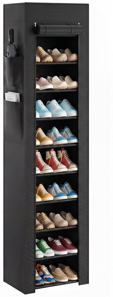 HOMCOM Schuhregal mit 10 Ebenen, Metall Schuhorganizer für Produktbild 
