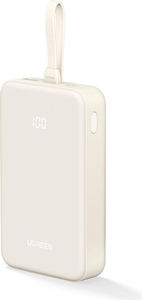 UGREEN 20000mAh Power Bank with Built-in Cable white Immagine del prodotto 
