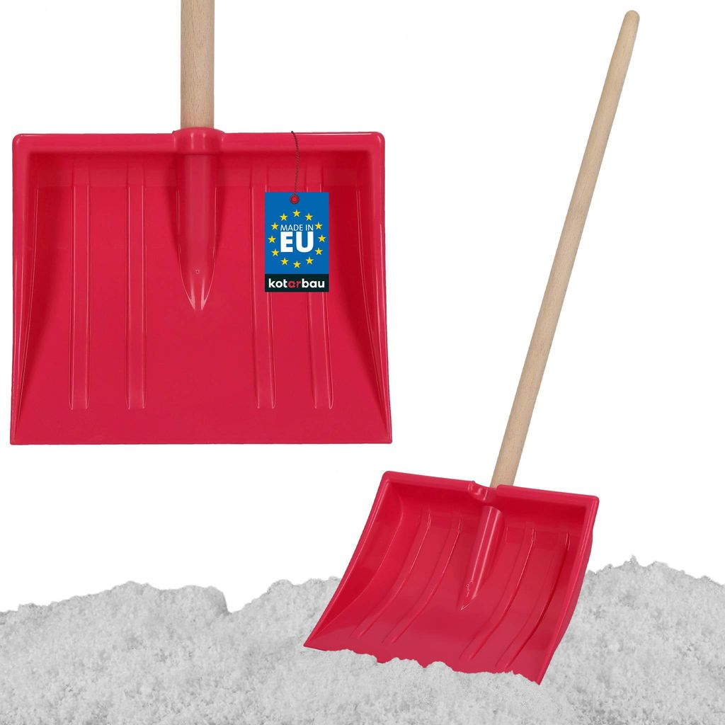 KOTARBAU Schneeschaufel für Kinder 25 x 20 cm Schnee Schaufel mit Holzstiel 82 cm Kinderschaufel Leicht & Sicher Schneeschieber Klein Rosa