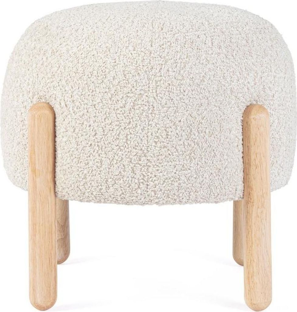 Hocker Dayla 45 x 38 x 45 cm Birke Sperrholz Polyester Beige Braun