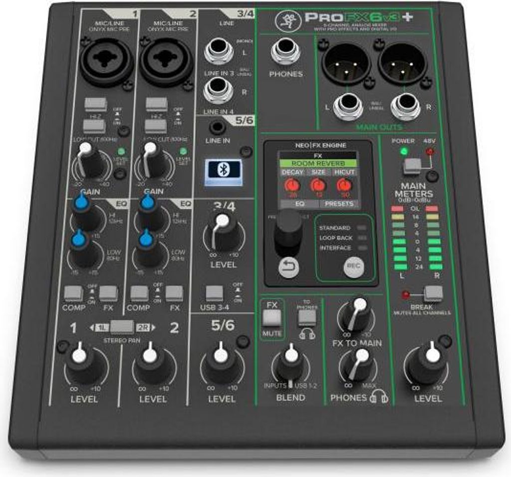 Mackie Mischpult ProFX6v3+ 6-kanaliger Analogmixer Produktbild 