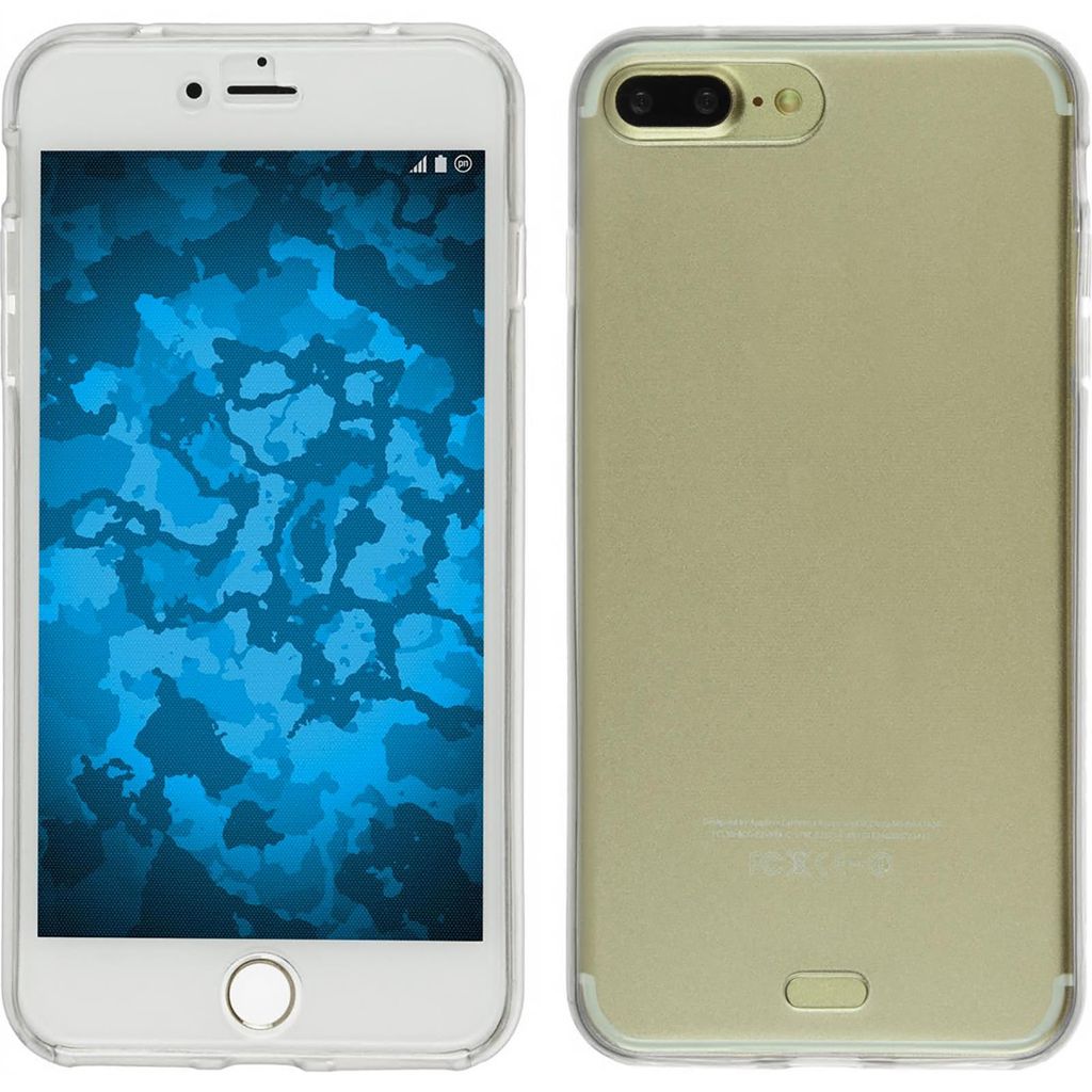 PhoneNatic Case kompatibel mit Apple iPhone 7 Plus / 8 Plus - clear Silikon Hülle 360° Fullbody Cover