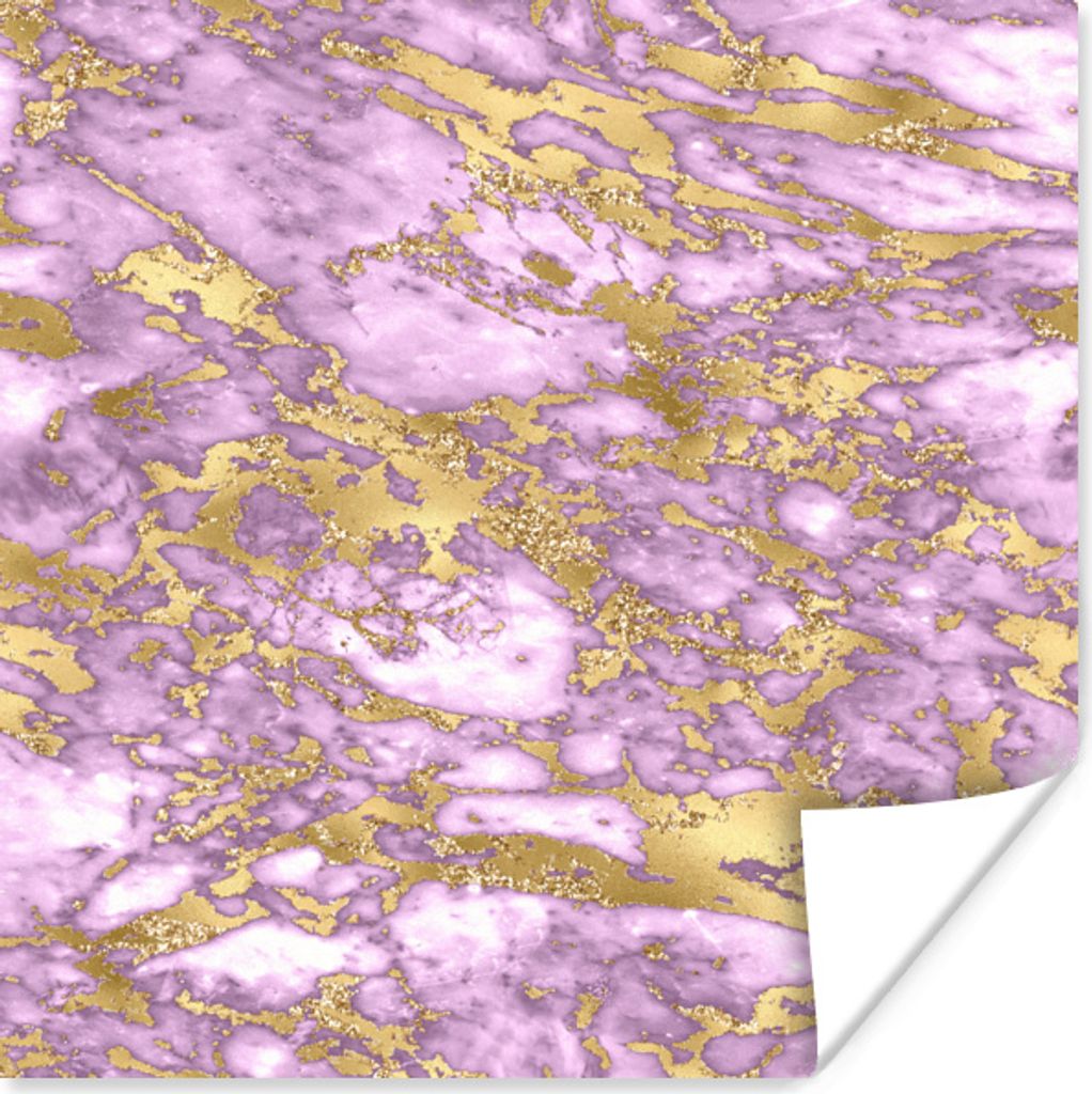 MuchoWow Poster Marmor - Blattgold - Luxus 100x100 cm - Babyzimmer