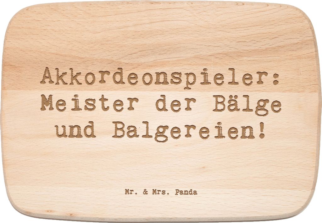 Mr. & Mrs. Panda Schneidebrett Holz Spruch Akkordeonmeister - Transparent - Geschenk, volkstümlich, Musik, emotional, schneidebrettchen, Frühstü...