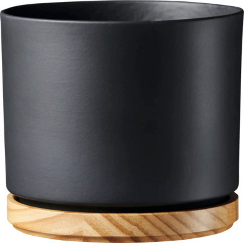 Blumentopf Soendgen Oslo Keramik Holz matt Ø 13 cm H 12 cm Produktbild 