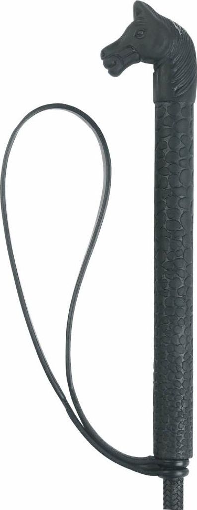 Kerbl Reitgerte 90 cm mit Kunststoff-Griff in Pferdekopf-Form