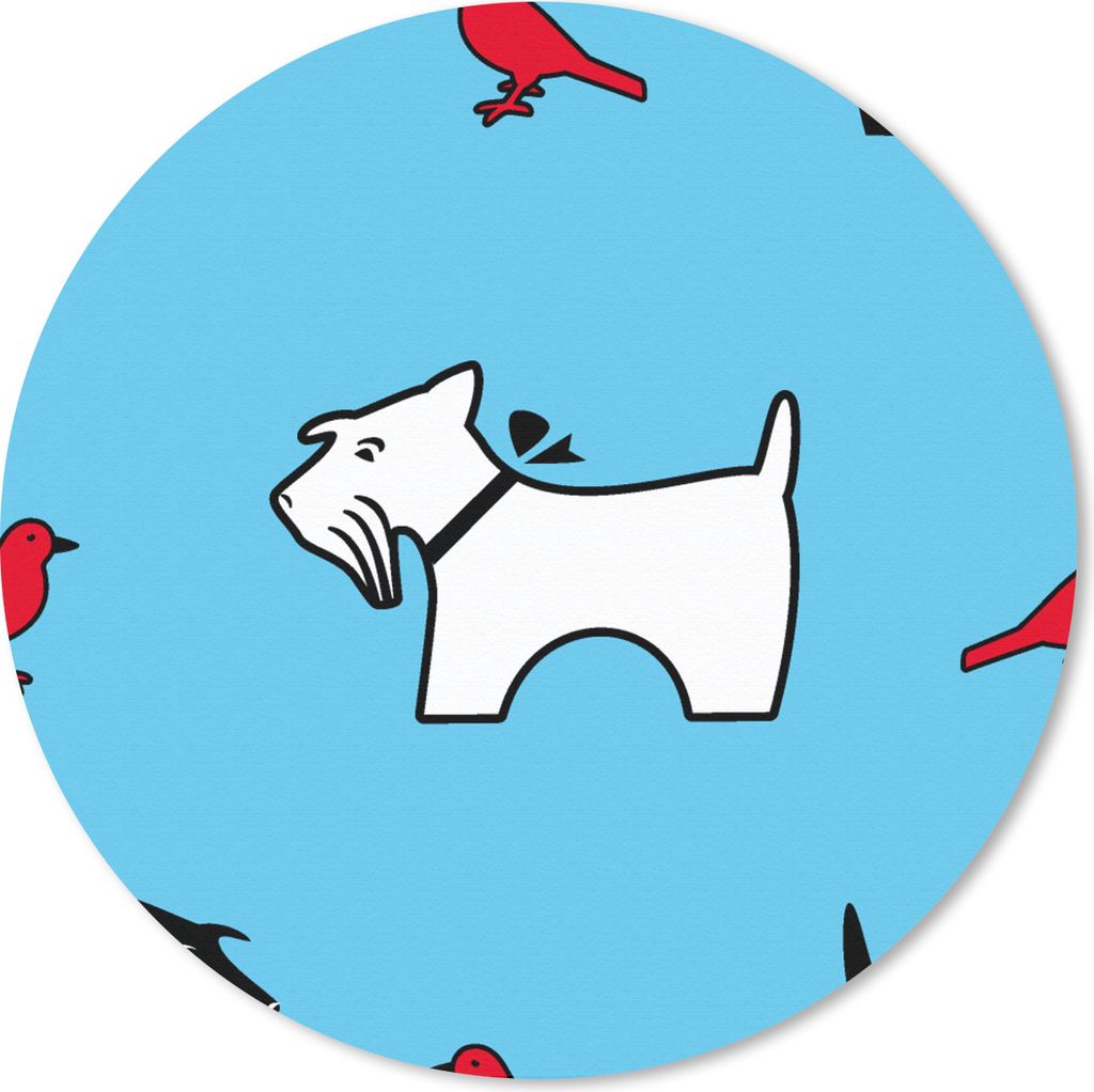 MuchoWow Mauspad Mousepad Hund - Vogel - Tiere - Muster - Kinder 20x20 cm - Mousepads - Maus Mat - Pad - Mausunterlage - Schreibtischmatte