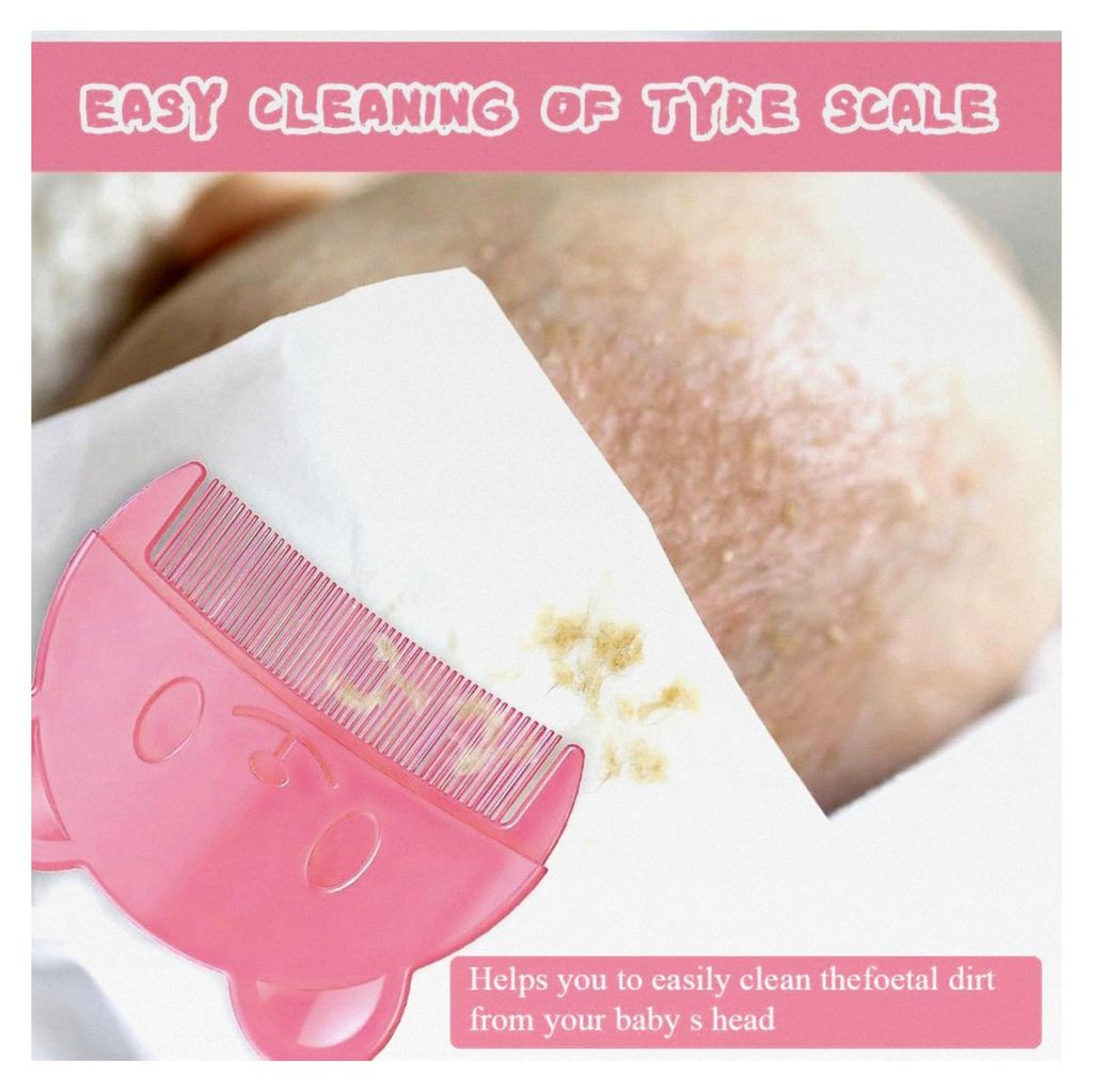 Milchschorf Kamm für Babys, Entfernen von Milchschorf, Weicher Silikon Kamm für Neugeborene (2 Stück, Rosa)
