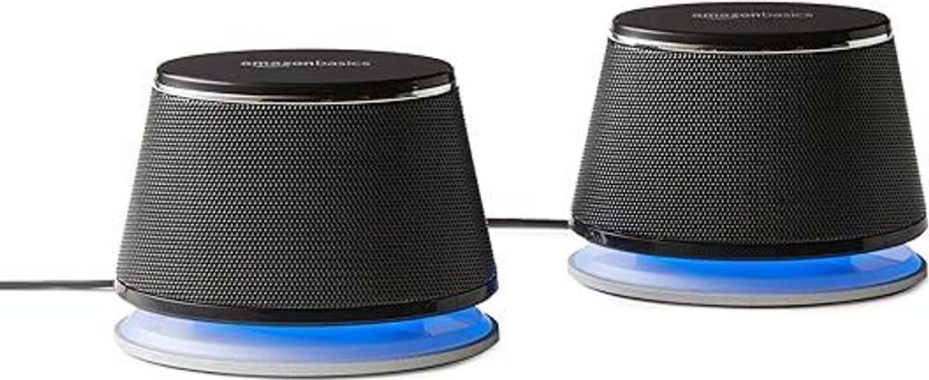 Stereo-2.0-Lautsprecher für PC oder Laptop, 3,5-mm-AUX-Eingang, USB-Stromversorgung, 1 Paire, Schwarz