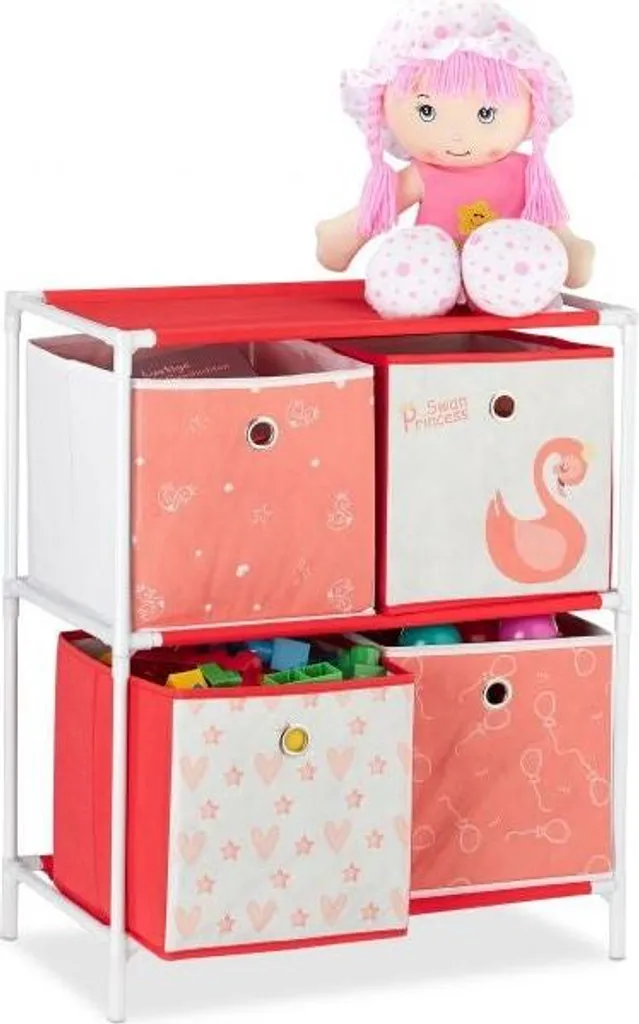 Bibliothèque Enfant Swan avec Tiroirs Coulissants - Meuble de Rangement