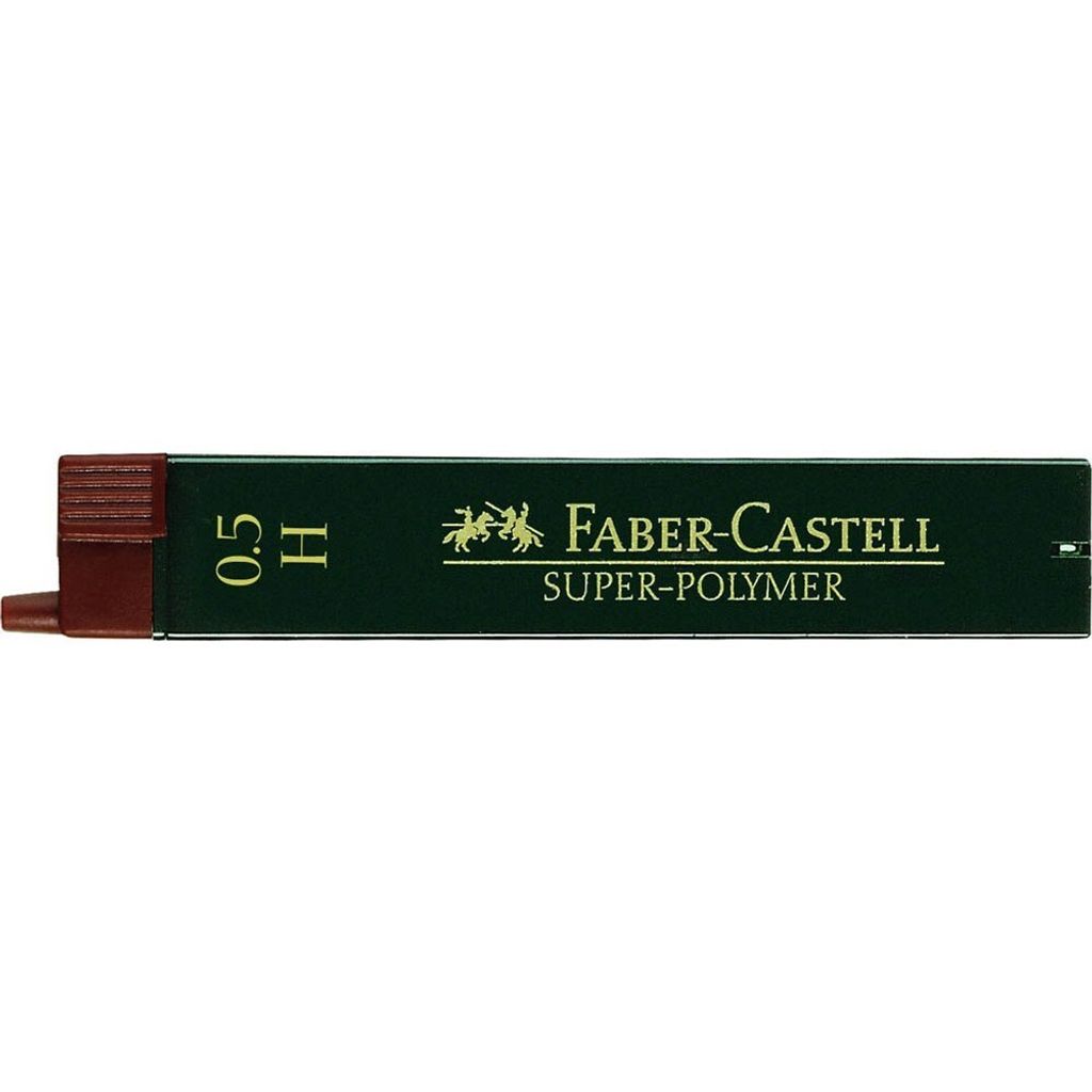 FABER-CASTELL SUPER-POLYMER Feinminen-Bleistiftminen schwarz H 0,5 mm, 12 St.