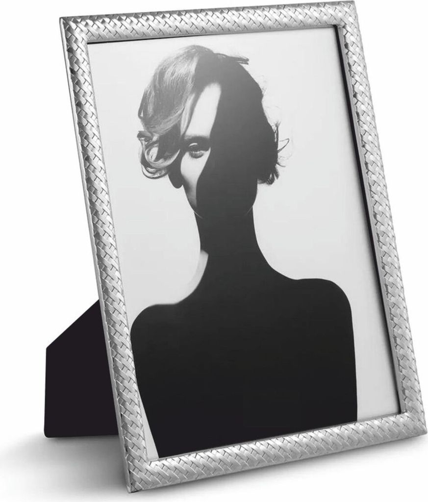 Casa Padrino Luxus Metall Bilderrahmen Silber H. 28 cm - Deko Accessoires