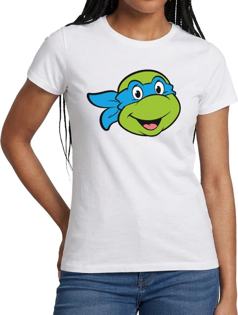 Spreadshirt Teenage Mutant Ninja Turtles Leonardo Kostüm Karneval Frauen T-Shirt, XL, Weiß