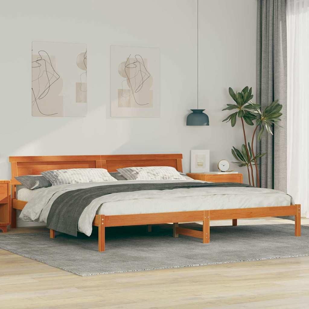 Maison Exclusive - Bettrahmen Wachsbraun 180 x 200 cm Massives Kiefernholz