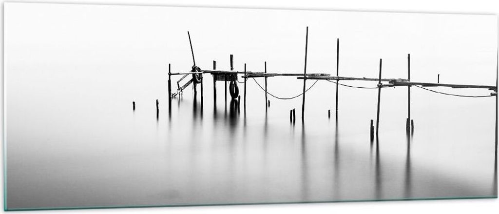 Bilder auf glas - Meer Brücke Wasser - 140x50cm - Glasbilder - Wandbilder - Kunstdruck - zum Aufhängen bereit - Wanddekoration aus Glas - Glas Bi...