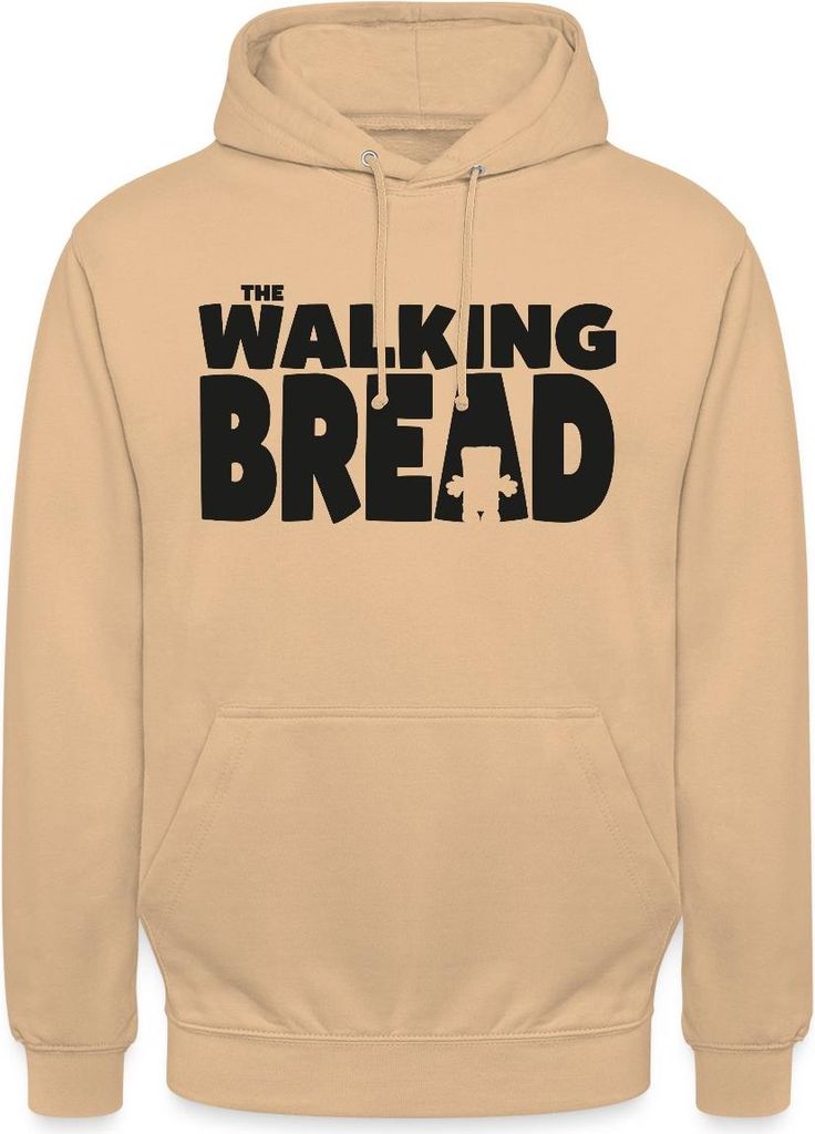 Spreadshirt Bernd Das Brot The Walking Bread In Schwarz Uni Hoodie, S, Pfirsich