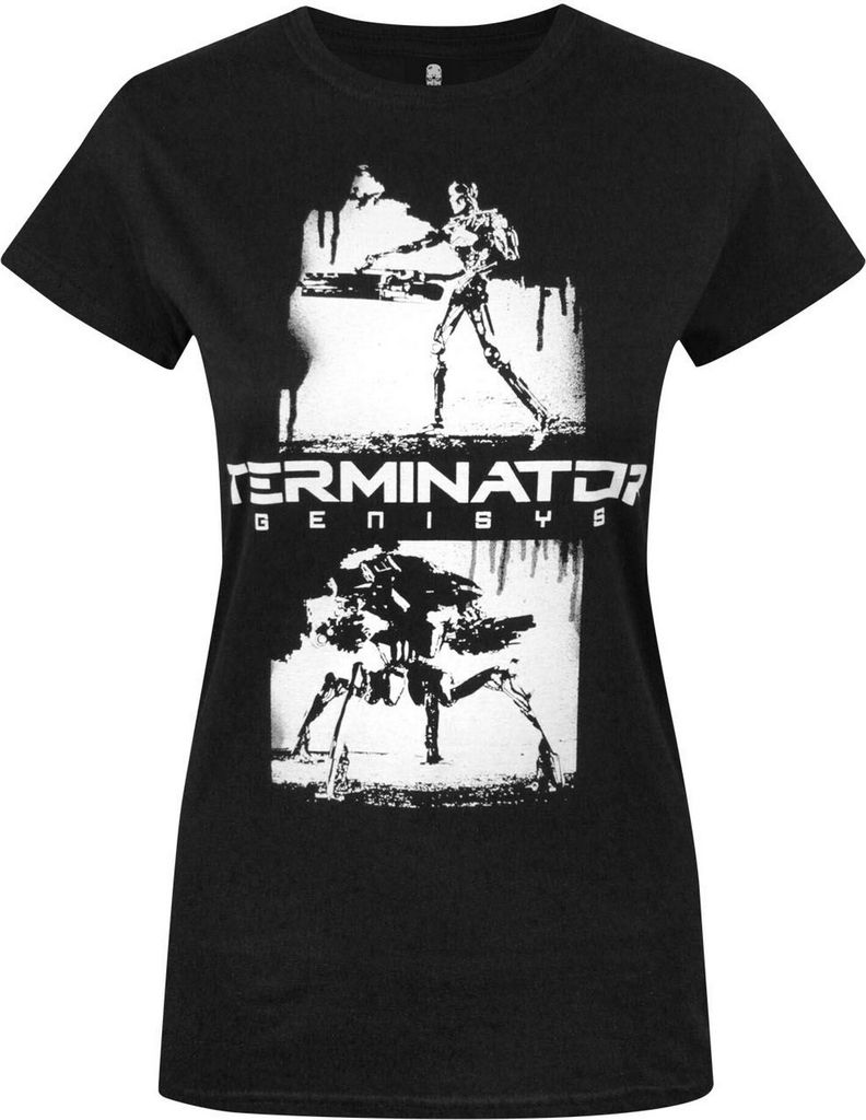 Terminator Damen Genisys Graffiti T-Shirt NS4214 (2XL) (Schwarz)