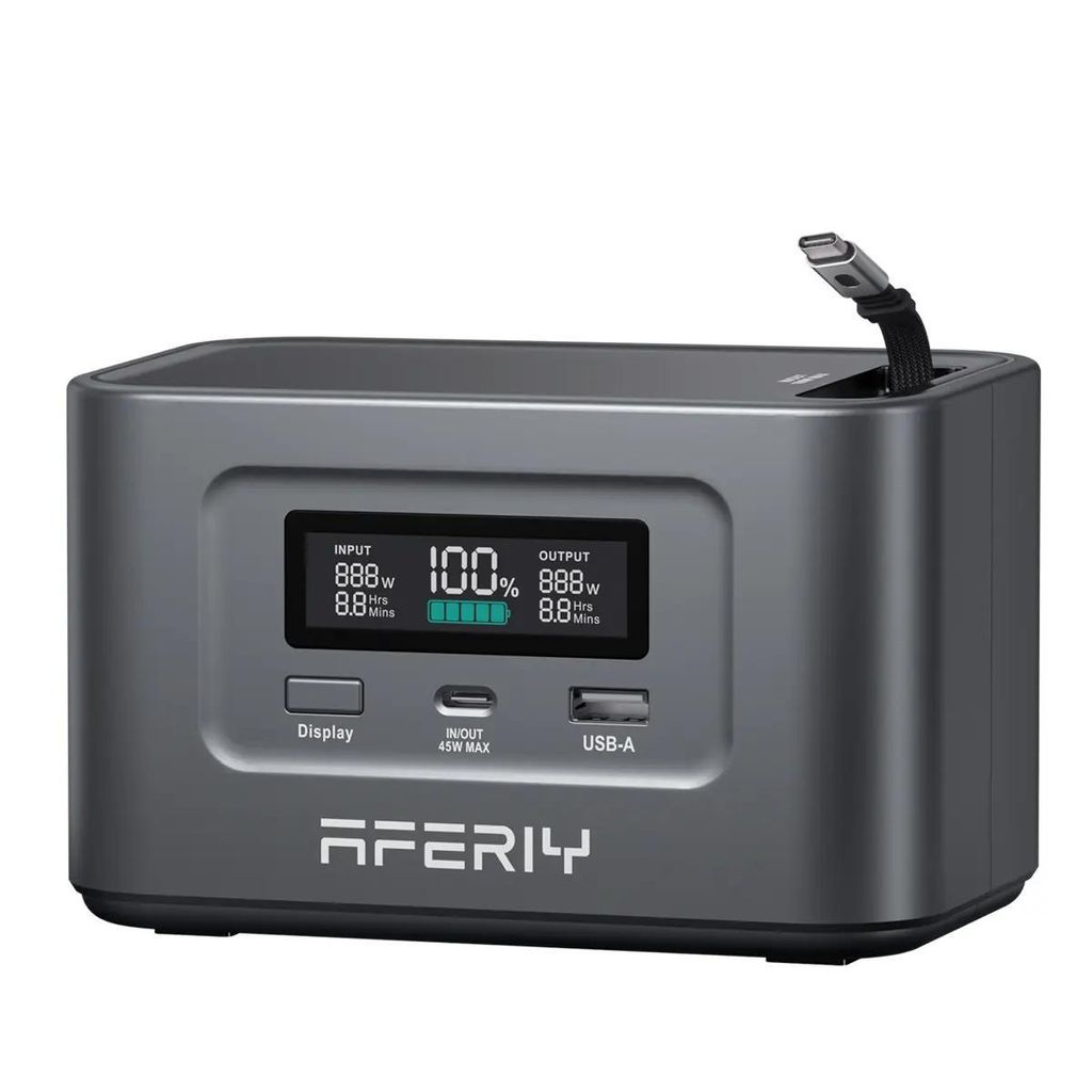 AFERIY Nano100 Powerstation 99Wh mit LiFePO4 & integriertem 100W USB-C Kabel