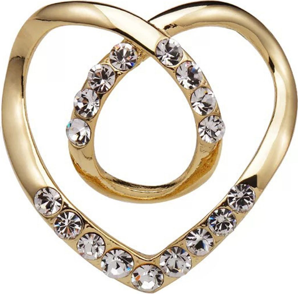 Kleidungs-Eckschnalle, Herz, dekoratives Accessoire, süßer, langlebiger Strickjacken-Clip für den täglichen Gebrauch-Golden,S