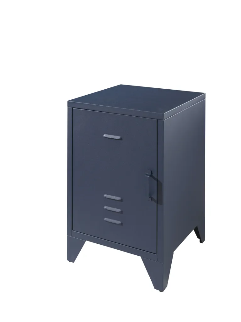 Table de nuit métal Vipack Bronxx gris mat - Finis le désordre de lit