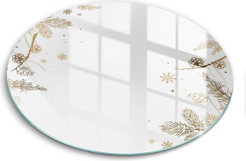 Glasschneideplatte - Herdabdeckplatte - fi30 cm -Schneidebrett - Spritzschutz - Winterdekorationen