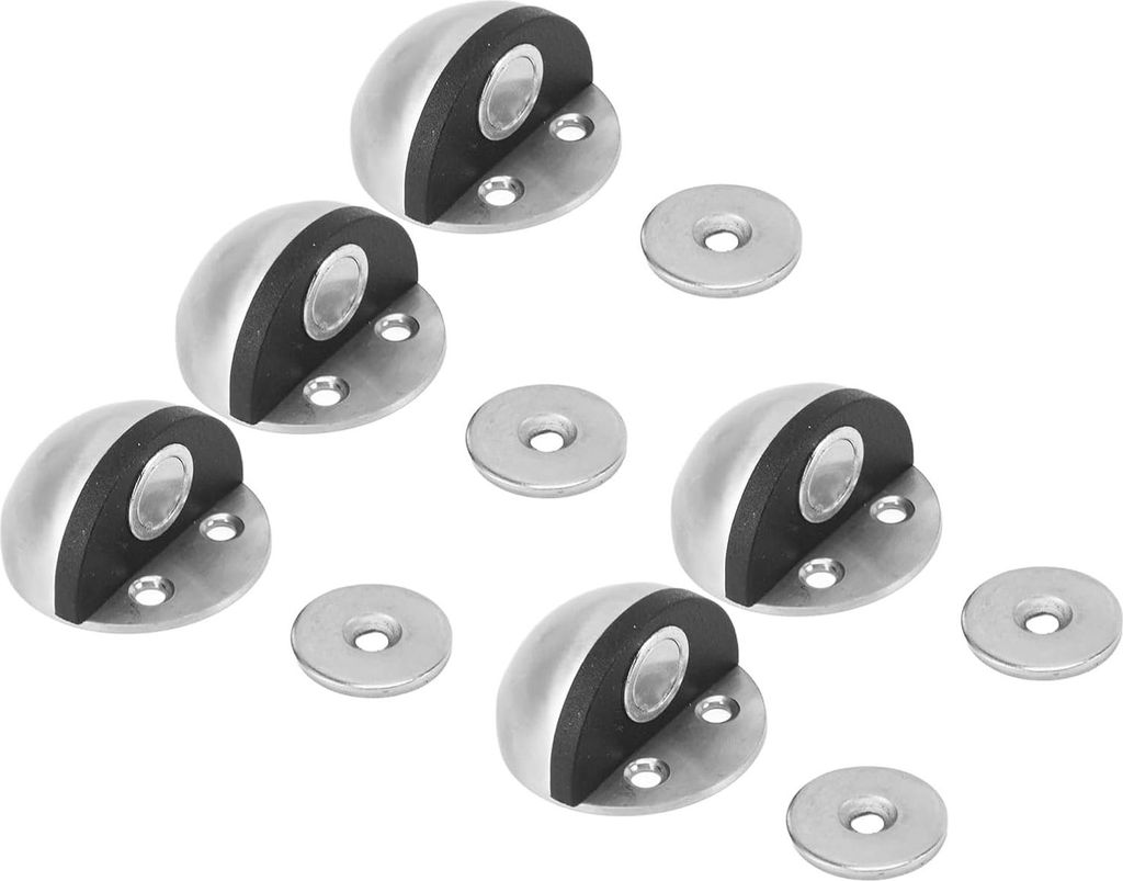 5 Sets Edelstahl Gummi Geräuscharm Einfache Installation Türstopper - Gute Schutz für das Badezimmer