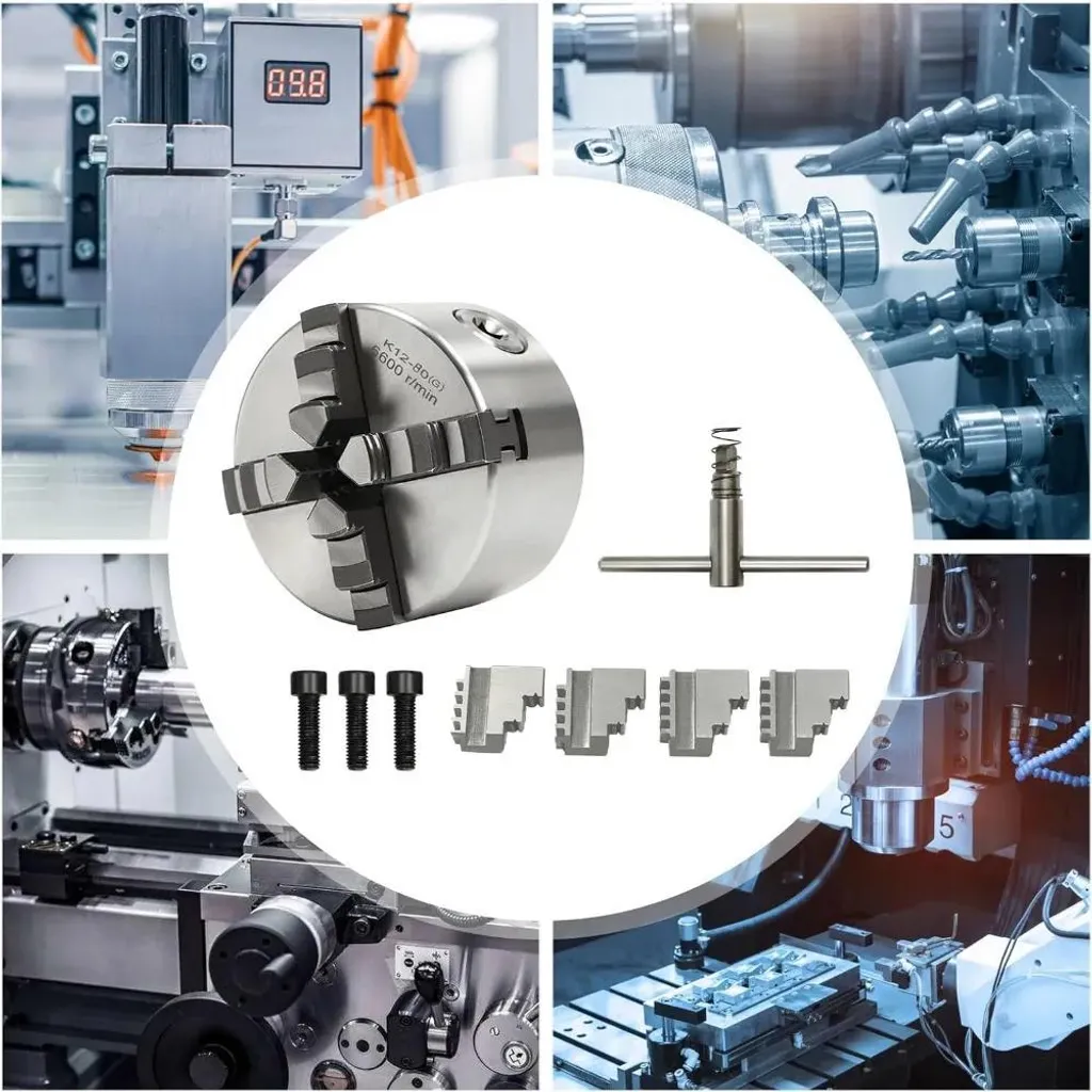 Mandrin 80 mm à 4 mors autocentrants réversibles en acier haute précision - 7