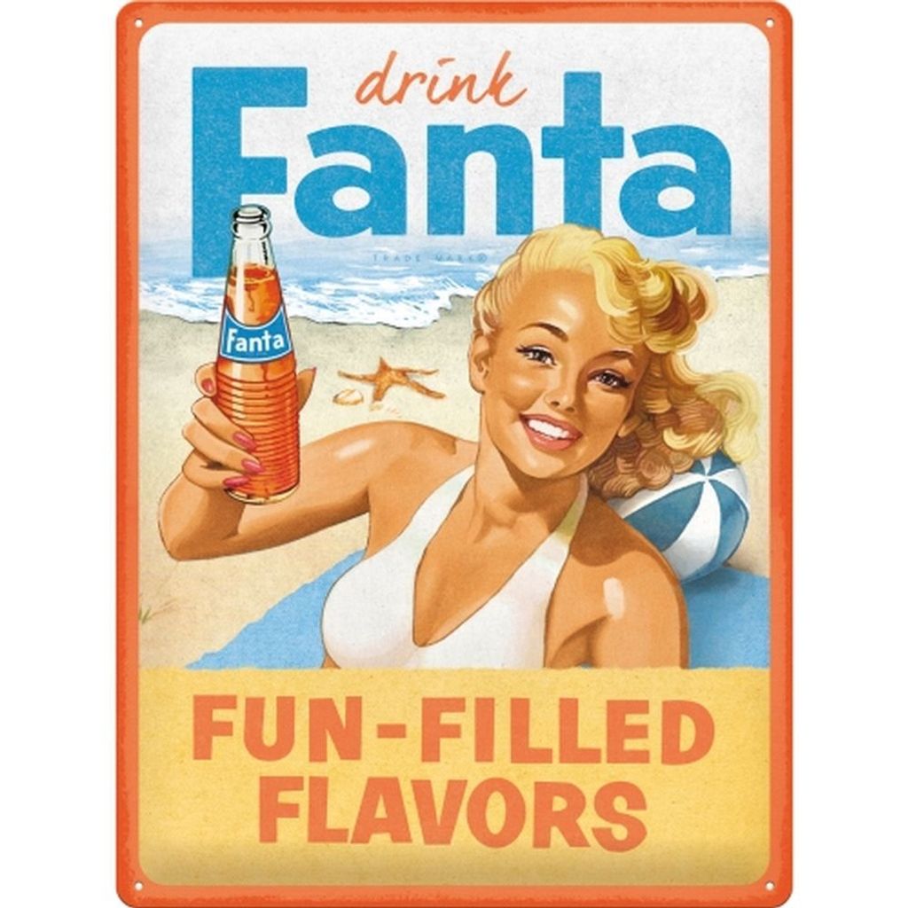 Nostalgic-Art - Blechschild 30 x 40 cm - Fanta - Fanta Beach Girl