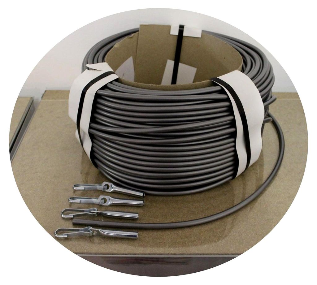 20 Meter Planenseil 8,0 mm Silber mit 8 Endhaken