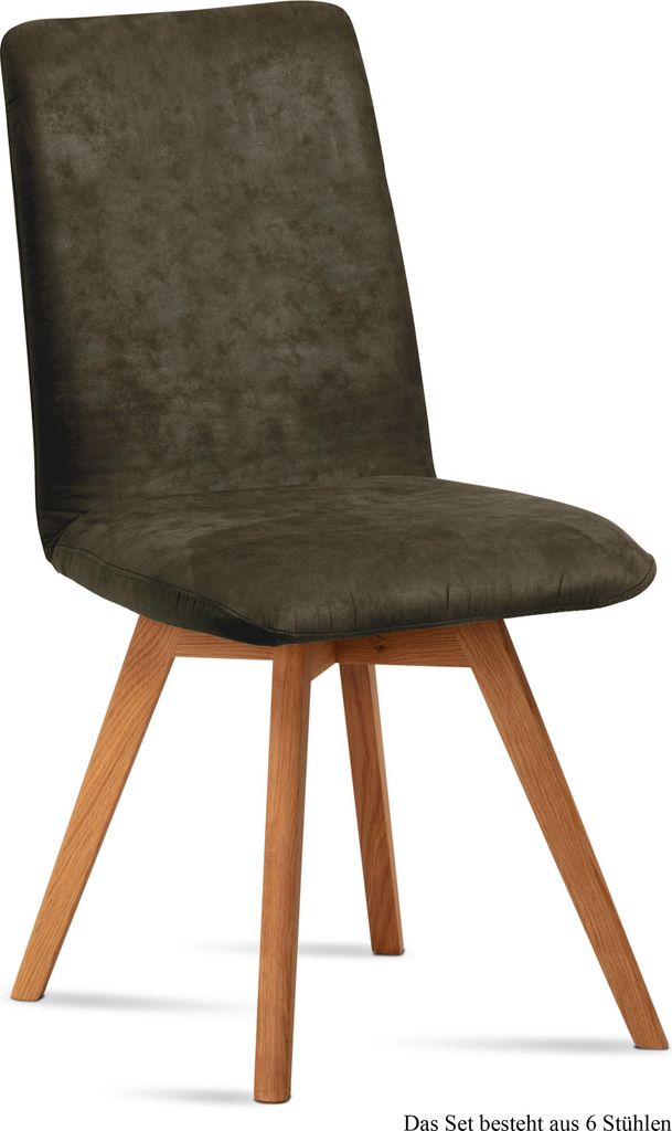 Esszimmerstuhl (6er-Set) Dilga 47x92x60 Schwarz/Khaki Produktbild 