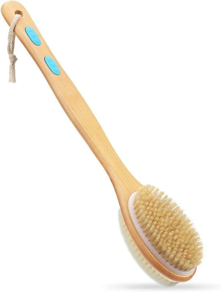 Exfoliant corps brosse double face poils souples et rugueux drainage