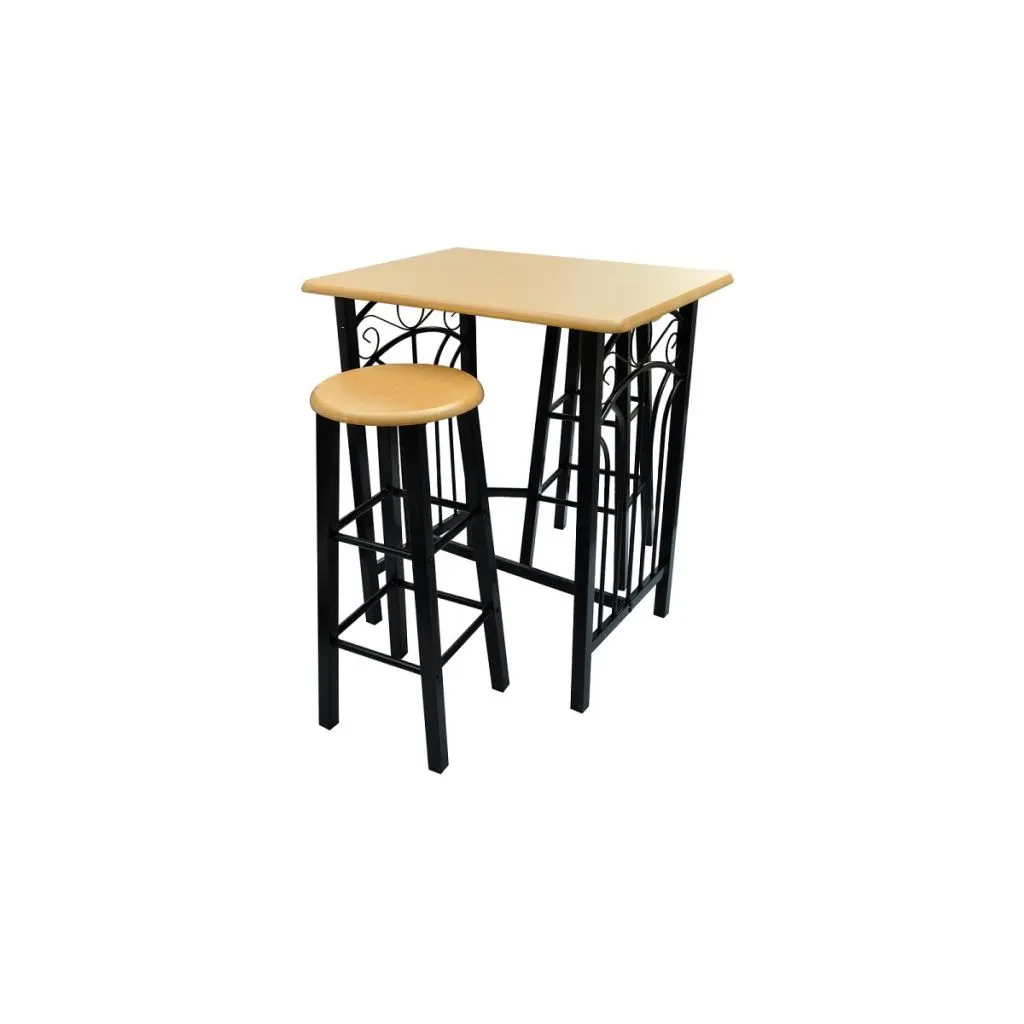 Barra Colazione vidaXL Legno Marrone Chiaro e Acciaio Nero Stile Industrial