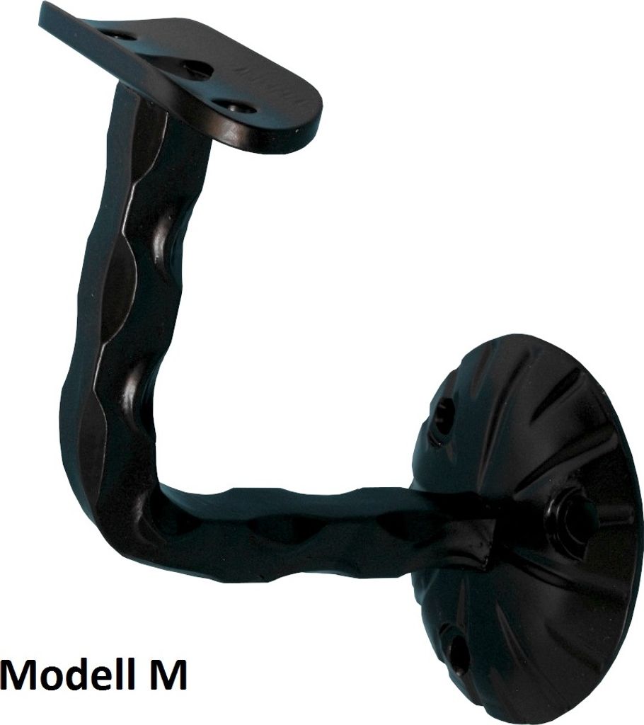 Ahorn Handlauf lackiert Ø 42 mm mit bearbeiteten Enden ohne Handlaufhalter passende Handlaufhalter Modell M schwarz