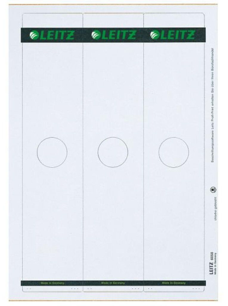 LEITZ Ordnerrücken-Etikett für Hängeordner, 61 x 279 mm lang, breit, grau, passend für LEITZ Hängeordner 1821, 1824 (6098-00-85)