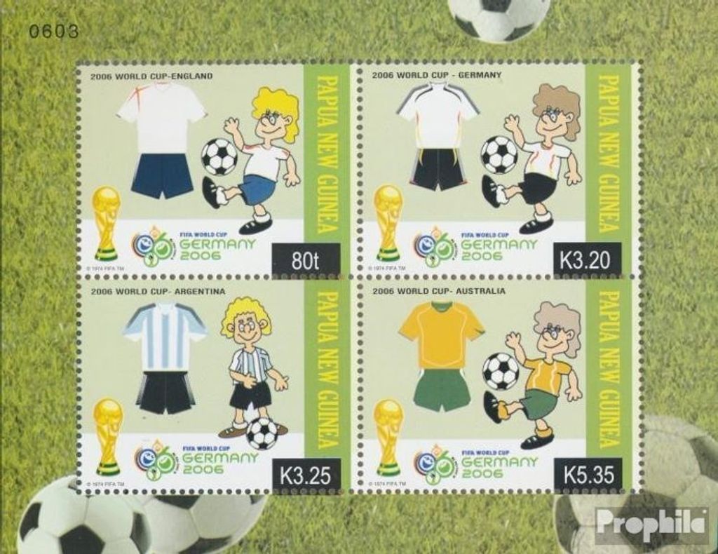 Briefmarken Papua-Neuguinea 2006 Mi Block40 (kompl.Ausg.) postfrisch Fußball